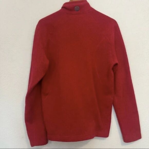 Men's Marmont Dark Red Fleece 1/4 Zip Pullover Jacket - Picture 5 of 7